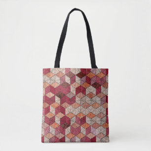 Embroidered patchwork seamless pattern. Bohemian.  Tote Bag