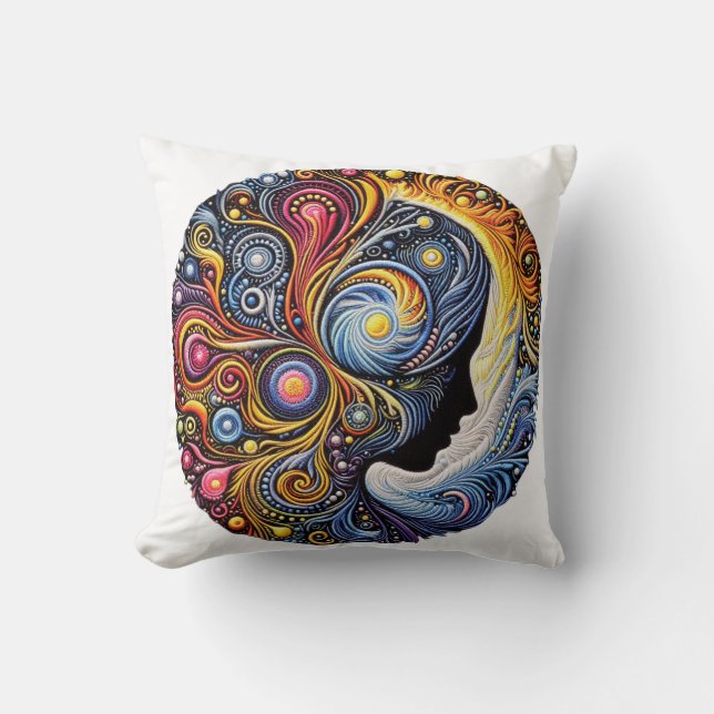 Embroidered Rhythms: A Folk Art Symphony Cushion (Front)