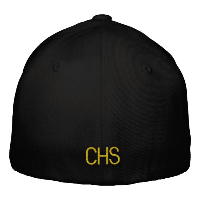Embroidered School Initials Team Color Sports Hat (Back)