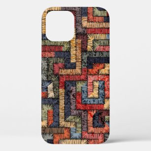 Embroidered seamless geometric pattern. Ethnic and iPhone 12 Case
