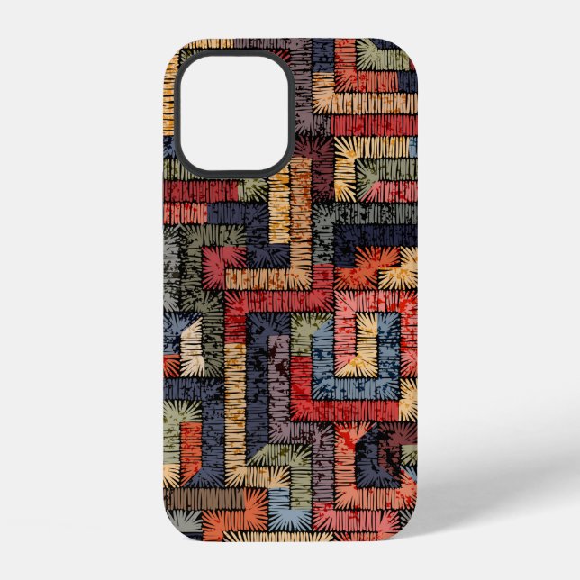 Embroidered seamless geometric pattern. Ethnic and iPhone Case (Back)