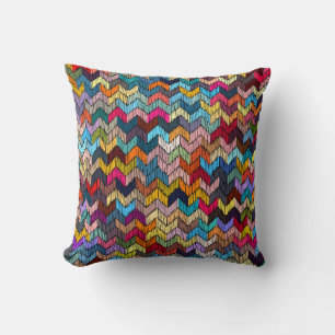 Embroidered seamless geometric pattern. Ornament E Cushion