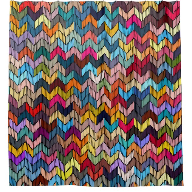 Embroidered seamless geometric pattern. Ornament E Shower Curtain (Front)