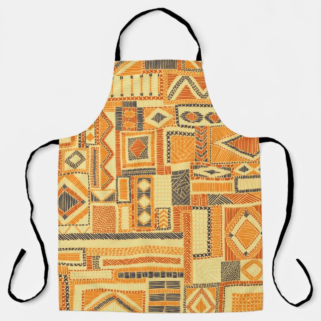 Embroidered seamless patchwork pattern. Bohemian o Apron (Front)