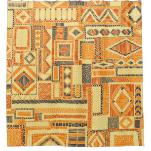 Embroidered seamless patchwork pattern. Bohemian o Shower Curtain