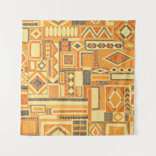 Embroidered seamless patchwork pattern. Bohemian o Tapestry