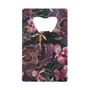 Embroidered Skull: Gothic Orchid Pattern