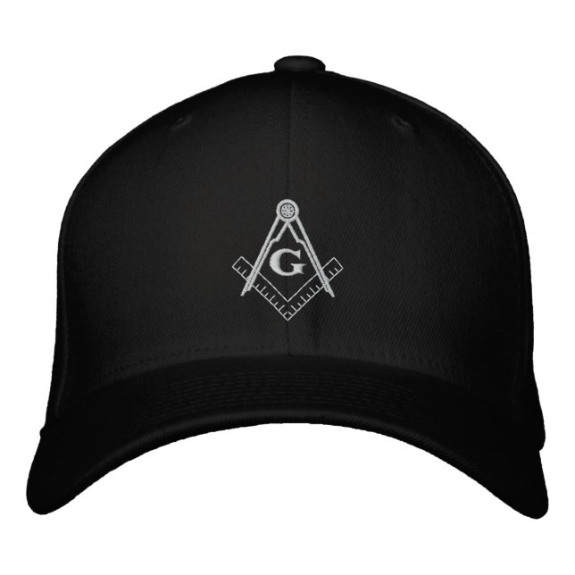 Embroidered Square and Compass Ballcap Hat (Front)