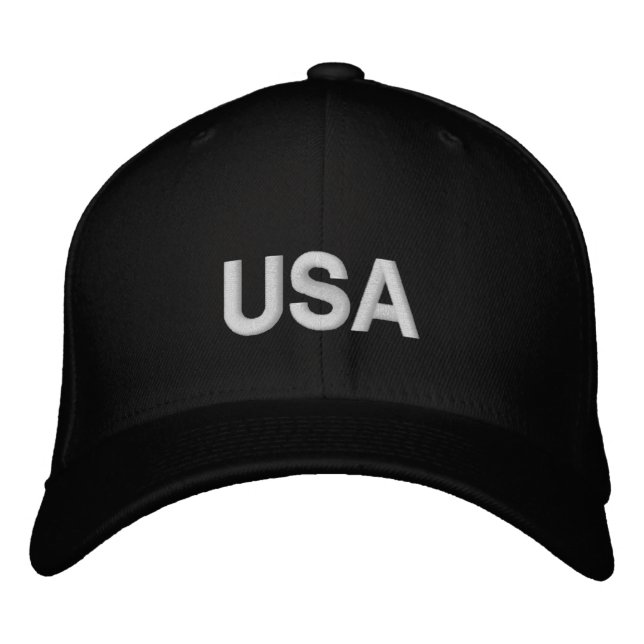 Embroidered USA Design Adjustable Baseball Cap (Front)