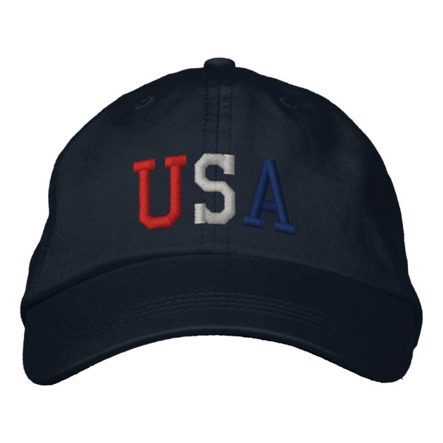 Embroidered USA Sports Hat (Front)
