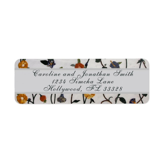 Embroidered Vines Return Address Label (Front)