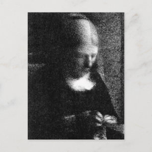 Embroidering by Seurat Postcard