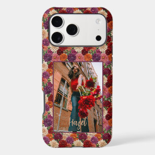 Embroidery Autumn Colourful Dahlia Floral Photo