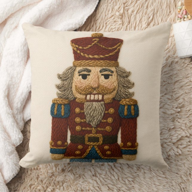 Embroidery Christmas Nutcracker Cushion (Blanket)