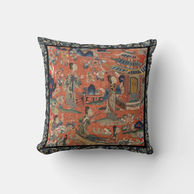 Embroidery Cìxiù Throw Pillow (Front)