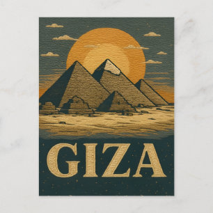 Embroidery Egyptian Pyramids of Giza Great Pyramid Holiday Postcard