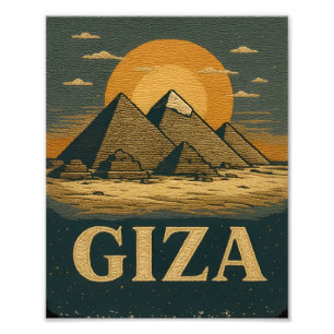 Embroidery Egyptian Pyramids of Giza Great Pyramid Photo Print