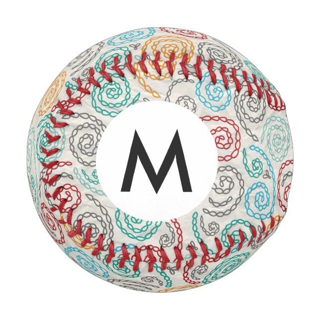 Embroidery fancy rumpled paper baseball (Front Left)