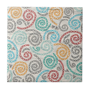 Embroidery fancy rumpled paper ceramic tile