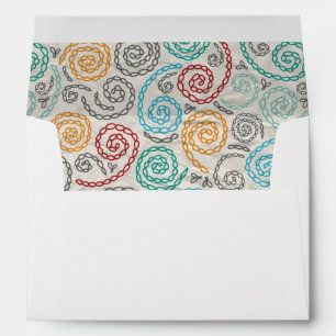 Embroidery fancy rumpled paper envelopes