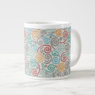 Embroidery fancy rumpled paper large coffee mug