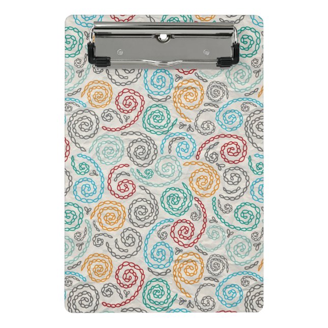 Embroidery fancy rumpled paper mini clipboard (Front)