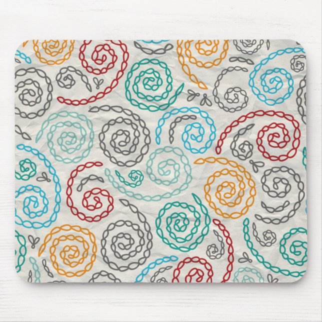 Embroidery fancy rumpled paper mouse pad (Front)