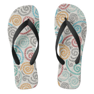 Embroidery fancy rumpled paper thongs