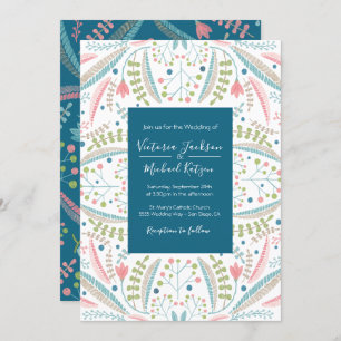 Embroidery Floral Wedding invitations