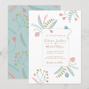 Embroidery Floral Wedding invitations