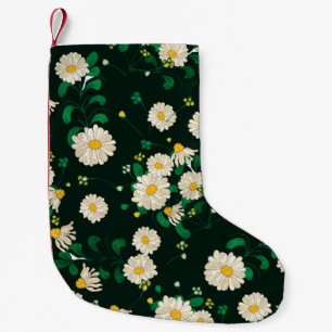 Embroidery flowers and leaves seamless pattern. Im Small Christmas Stocking