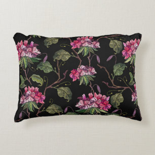 Embroidery geranium flowers seamless pattern decorative cushion