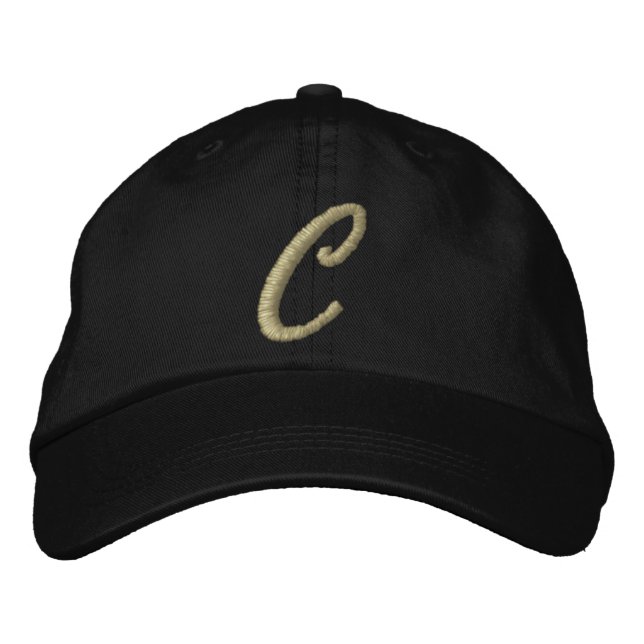 Embroidery Monogram Letter C Initial Embroidered Hat (Front)