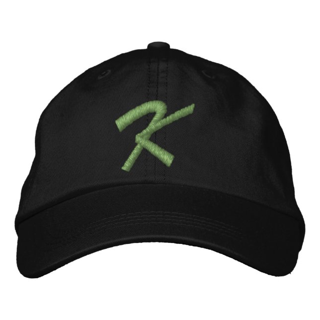Embroidery Monogram Letter K Initial Embroidered Hat (Front)