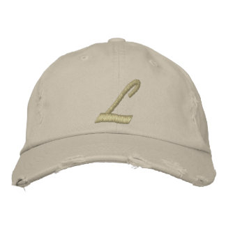 Embroidery Monogram Letter L Initial Embroidered Hat