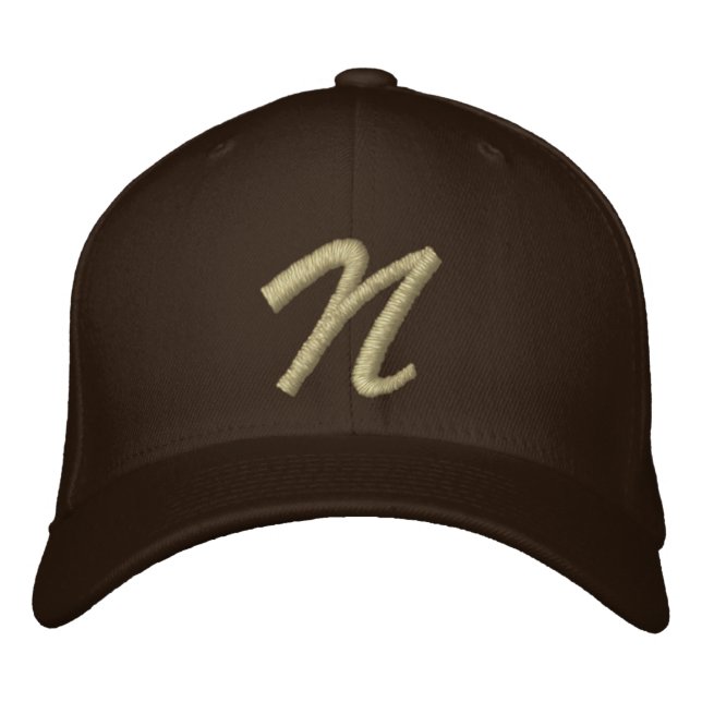 Embroidery Monogram Letter N Initial Embroidered Hat (Front)