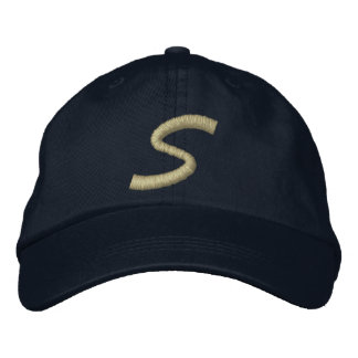Embroidery Monogram Letter S Initial Embroidered Hat