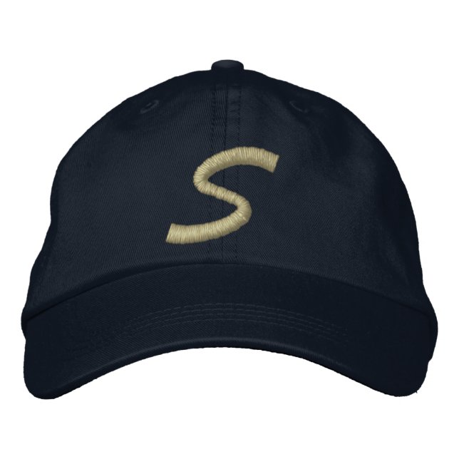 Embroidery Monogram Letter S Initial Embroidered Hat (Front)