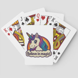 Embroidery Mythic Unicorn Magical Horned Animal Playing Cards