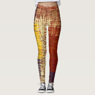 Embroidery ornament, coloured lines, bohemian styl leggings