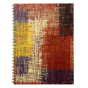 Embroidery ornament, coloured lines, bohemian styl notebook