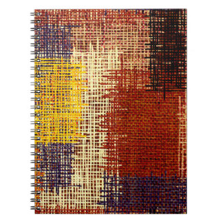 Embroidery ornament, coloured lines, bohemian styl notebook