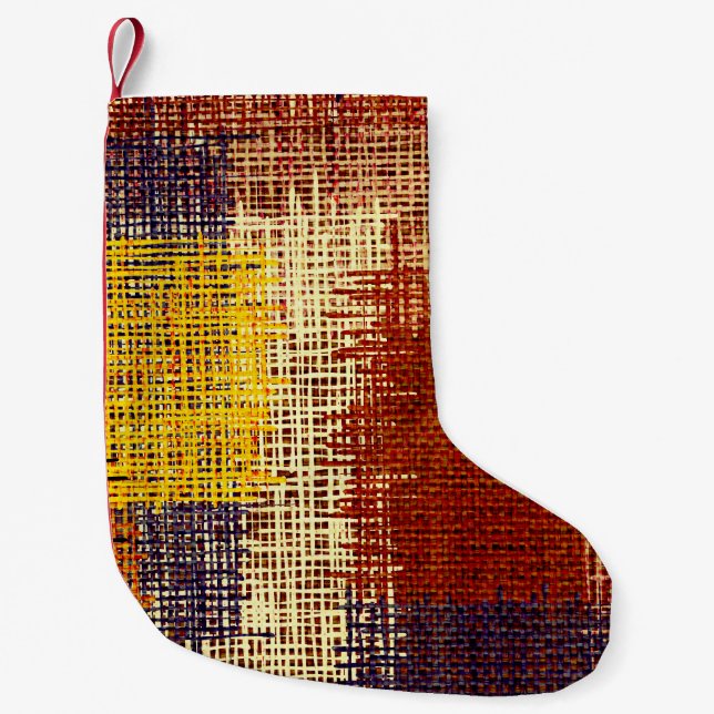 Embroidery ornament, coloured lines, bohemian styl small christmas stocking (Front)