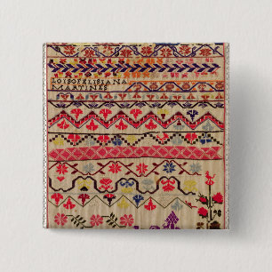 Embroidery sampler 15 cm square badge