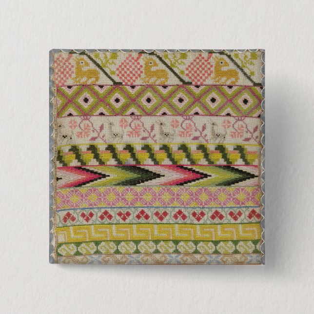 Embroidery sampler 15 cm square badge (Front)
