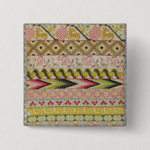 Embroidery sampler 15 cm square badge