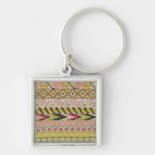Embroidery sampler key ring