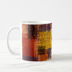 Embroidery - seamless ornament. Coloured lines on Coffee Mug