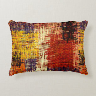 Embroidery - seamless ornament. Coloured lines on Decorative Cushion