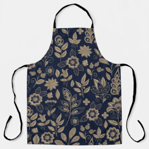 Embroidery seamless pattern with beautiful flowers apron